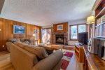 Mammoth Condo Sunrise 6 -  Living Room with Woodburning Stove